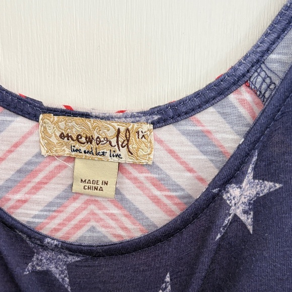 ONE WORLD Navy Star and Stripe Tank Top - Picture 2 of 3